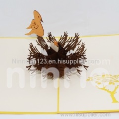 Bird nest Pop Up Card Handmade Greeting Card