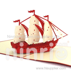 Sailing boat Pop Up Card Handmade Greeting Card