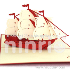 Sailing boat Pop Up Card Handmade Greeting Card