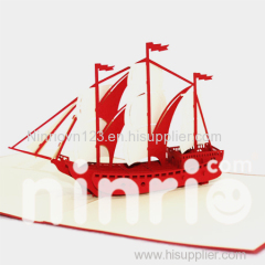 Sailing boat Pop Up Card Handmade Greeting Card