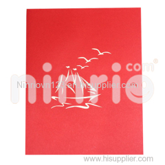 Sailing boat Pop Up Card Handmade Greeting Card