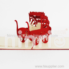 Children troylley Pop Up Card Handmade Greeting Card