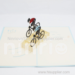Cyclist Pop Up Card Handmade Greeting Card