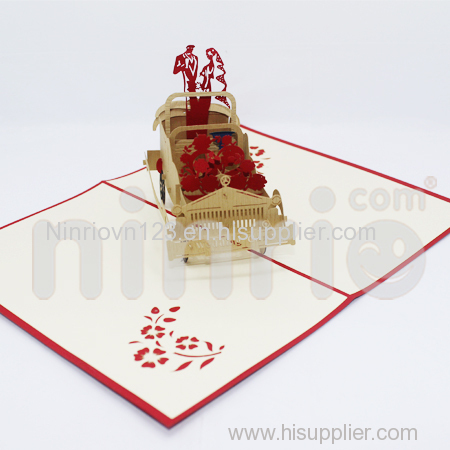 Wedding car Pop Up Card Handmade Greeting Card