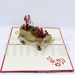 Wedding car Pop Up Card Handmade Greeting Card