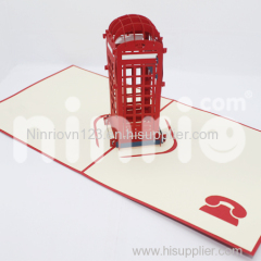 Public telephone Pop Up Card Handmade Greeting Card