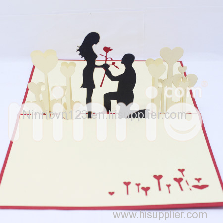 Couple love Pop Up Card Handmade Greeting Card