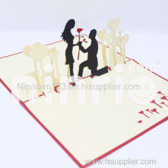 Couple love Pop Up Card Handmade Greeting Card