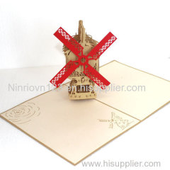 Windmill Pop Up Card Handmade Greeting Card
