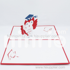 Owl graduated Pop Up Card Handmade Greeting Card
