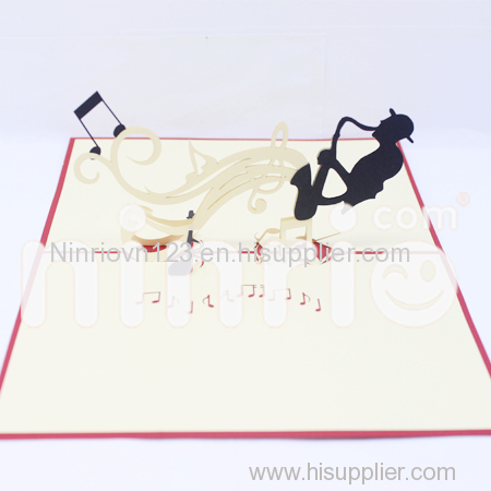 Music jazz Pop Up Card Handmade Greeting Card