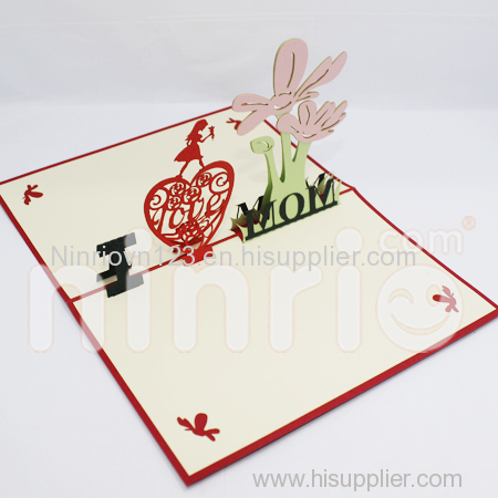 I love mom Pop Up Card Handmade Greeting Card