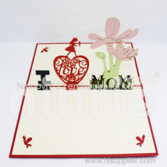 I love mom Pop Up Card Handmade Greeting Card