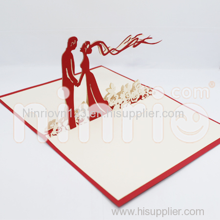 Wedding in garden Pop Up Card Handmade Greeting Card