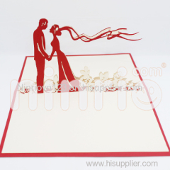 Wedding in garden Pop Up Card Handmade Greeting Card