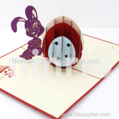 Easter bunny Pop Up Card Handmade Greeting Card