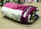 Flower Printed Personalised Adult Blanket Purple Color 0.82KG Weight