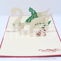 Swan Pop Up Card Handmade Greeting Card