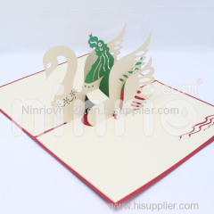 Swan Pop Up Card Handmade Greeting Card
