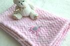 China Factory Wholesale Pink Color Embroidered Baby Blankets for Kids