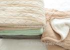 Customized Warm Soft Knitted Wool Blanket 100% Polyester For Home