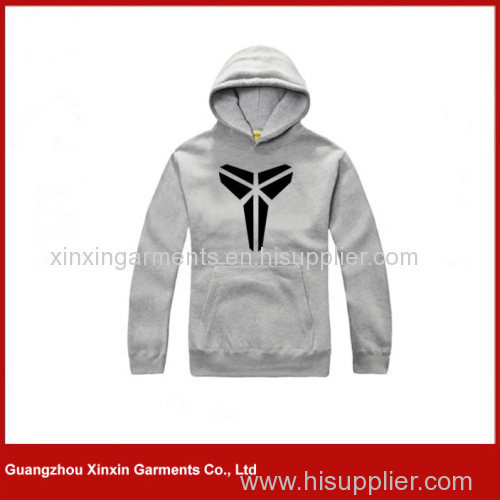 Custom design grey sport clothes hoody for cold winter