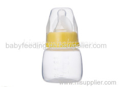 Square Shape Plastic Baby Feeding Bottle with Silicone Nipple 140ml