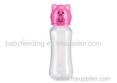 Square Shape Plastic Baby Feeding Bottle with Silicone Nipple 140ml