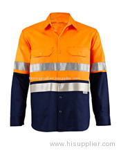 LS Two Tone Hi Vis Shirt with Press Stud and 9920 Tape
