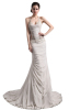 Chiffon Mermaid Backless Strapless Trumpet Wedding Dress