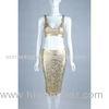 Halter Neck Gold Foil Bandage Dress Two Piece For Cocktail / Club