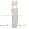 Fork V Collar Strapless Bandage Dress Two Piece Set Tail Open