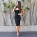 Spaghetti Straps Halter Bandage Dress For Party / Club / Celebrity