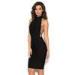 Breathable Fabric Halter Bandage Dress Black For Lady Anti - Wrinkle