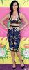 Tropical Printed Two Piece Bandage Dress Knee Length For Girls