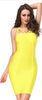 Various Style Mini Halter Bandage Evening Dress Yellow For Lady