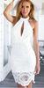Keyhole White Cut Out Bandage Dress Backless Kintted Technics