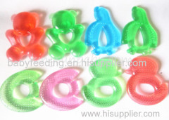 BPA Free Water Filled Silicone Baby Teether Different Shapes Soft Teething Toy ODM / OEM