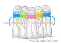 6oz Wide Neck Silicone Baby Feeding Bottle BPA Free with Soft Nipple