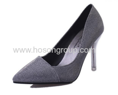 Glittering pointy toe high heel dress shoes