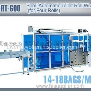 TZ-RT-600 Semi Automatic Toilet Tissue Paper Roll Packaging Machines For Four Rolls