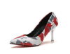 Women pstchwork pointy toe high heel dress shoes