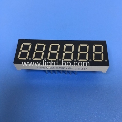 Super Bright Red 6 -digit 0.36" anode 7-segment led display for instrument panel