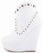 Women clip on studded wedge heel ankle dress shoes