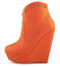 Women clip on studded wedge heel ankle dress shoes