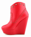 Women clip on studded wedge heel ankle dress shoes