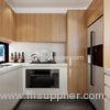 European Traditional Wooden Veneer Kitchen Cupboards Wood Grain White Color