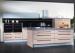 Flat Pack Acrylic Stone Modular PVC Kitchen Cabinets Aluminum Frame With Glass Doors