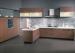 L Shaped Aluminum Frame Melamine Kitchen Cabinets With Frosted Glass Doors Blum Hinges