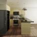 Wood Grain Modular Melamine Kitchen Cabinets With Black Quartz Countertops Contemporary Style